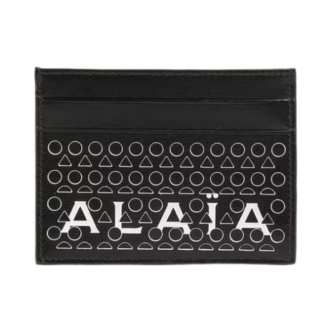 AA1P012CA179 Alaia Openwork Logo Card Holder Black