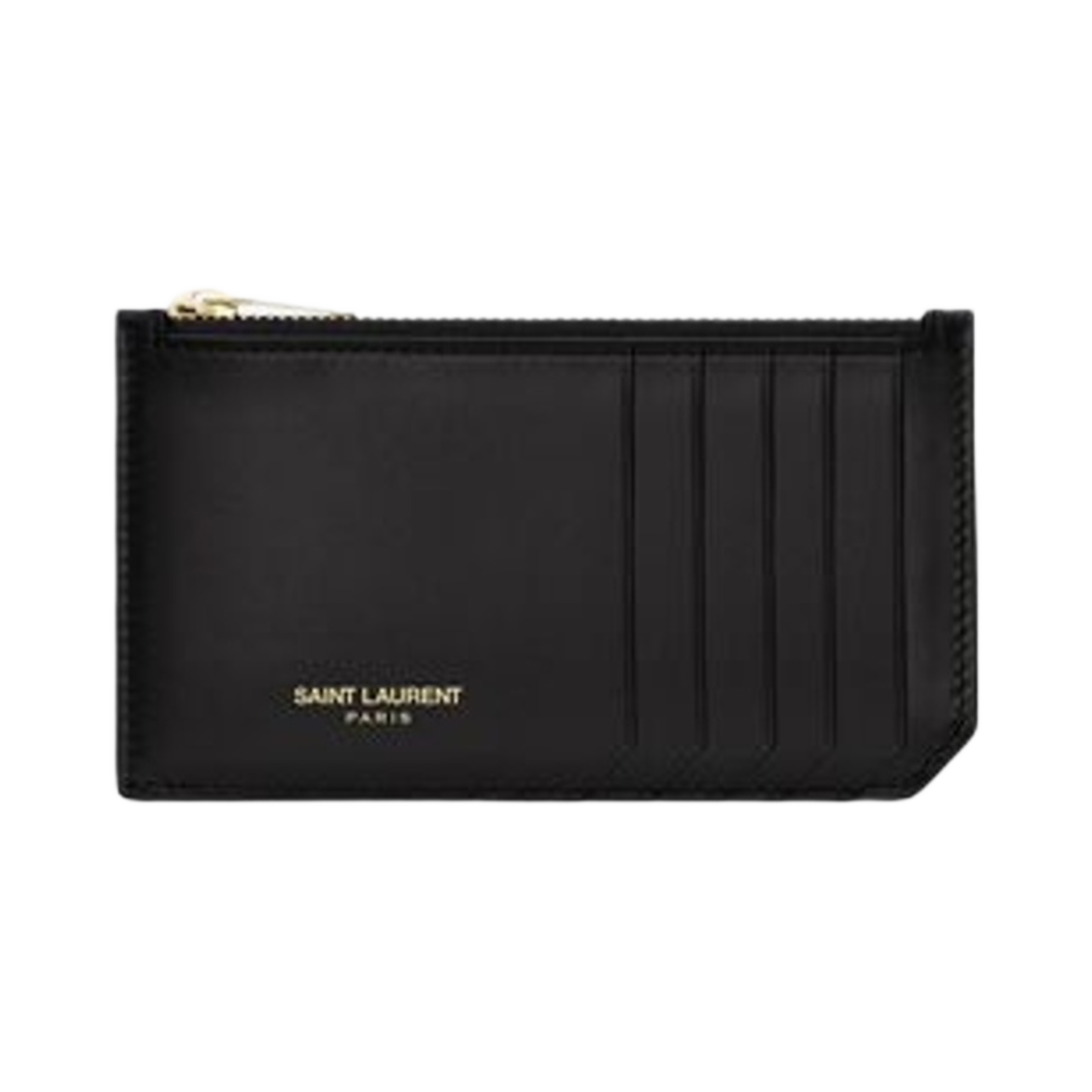 생로랑 프라그먼트 지퍼 카드 케이스 스무스 레더 블랙(Saint Laurent Fragments Zipped Card Case in Smooth Leather Black) - 1