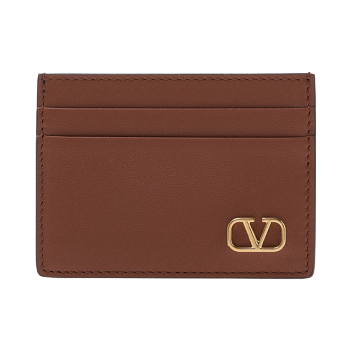 P0T83FQTHG5 Valentino VLogo Signature Leather Card Holder Brown