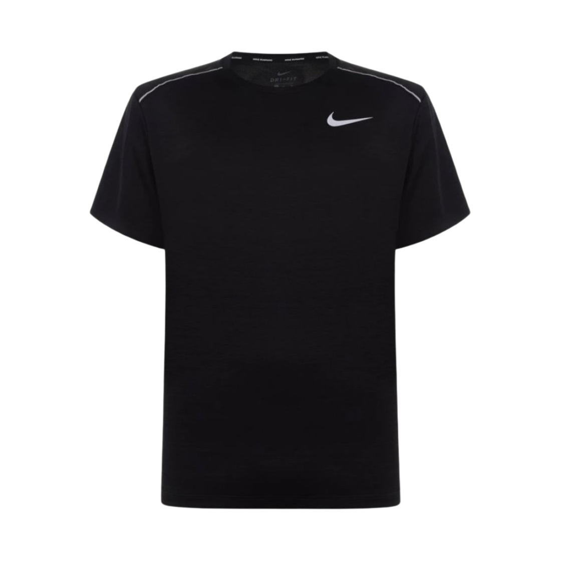 나이키 드라이핏 마일러 숏슬리브 러닝 탑 블랙 - 아시아(Nike Dri-Fit Miler Short Sleeve Running Top Black - Asia)