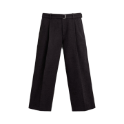 Zara x Nanushka Belted Pleat-Front Trousers Dark Brown
