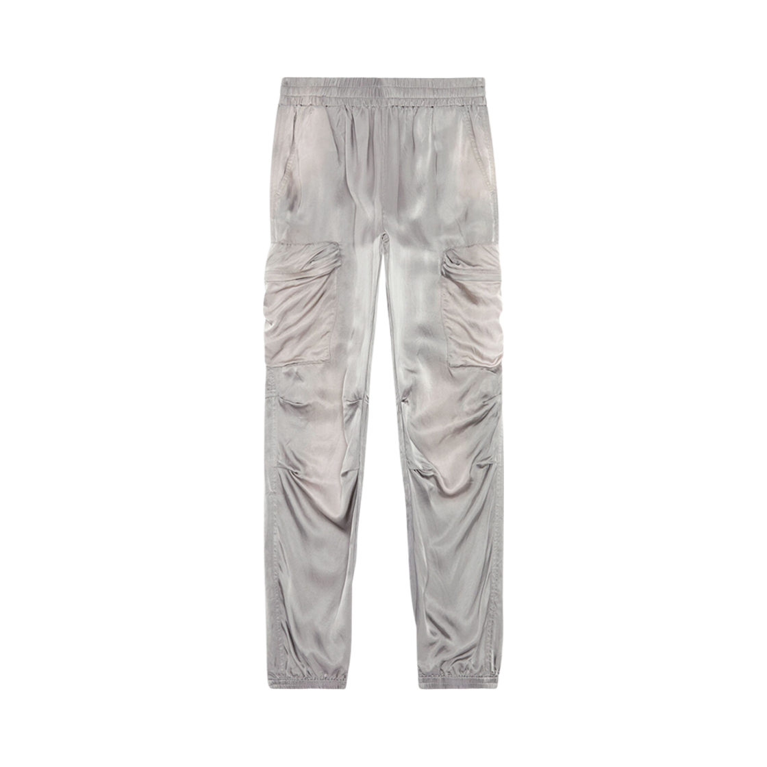 A128410IMAN-9BX (W) Diesel P-Mirow-N1 Cargo Pants In Treated Satin Grey