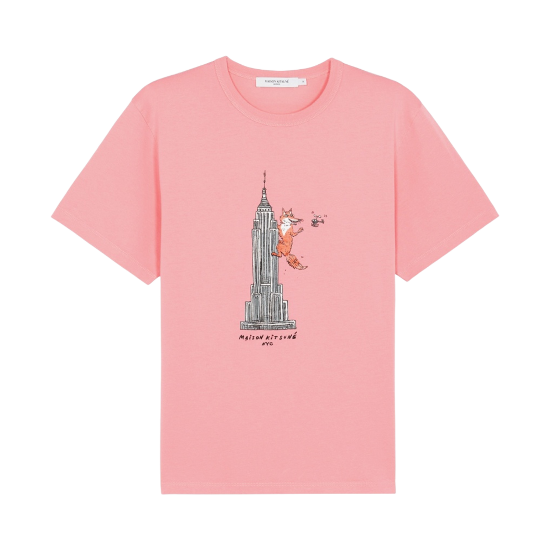 IU00163KJ0008-P619 Maison Kitsune Oly Empire Fox Classic T-Shirt Bubble Gum Pink