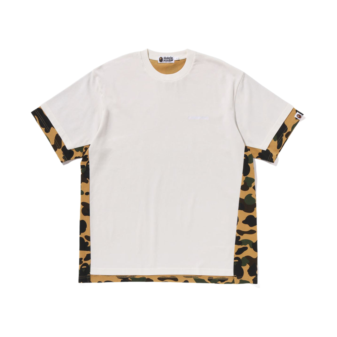 베이프 퍼스트 카모 헤비 워시드 블로킹 릴렉스드 핏 티셔츠 아이보리(BAPE 1st Camo Heavy Washed Blocking Relaxed Fit T-Shirt Ivory) - 1