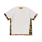 BAPE 1st Camo Heavy Washed Blocking Relaxed Fit T-Shirt Ivory