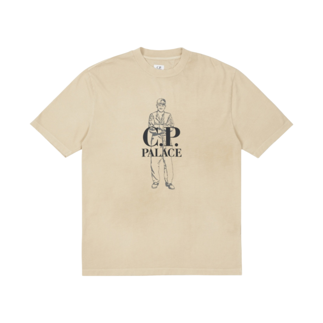 팔라스 x C.P. 컴퍼니 로고 티셔츠 스톤 - 22FW(Palace x C.P. Company Logo T-Shirt Stone - 22FW) - 1