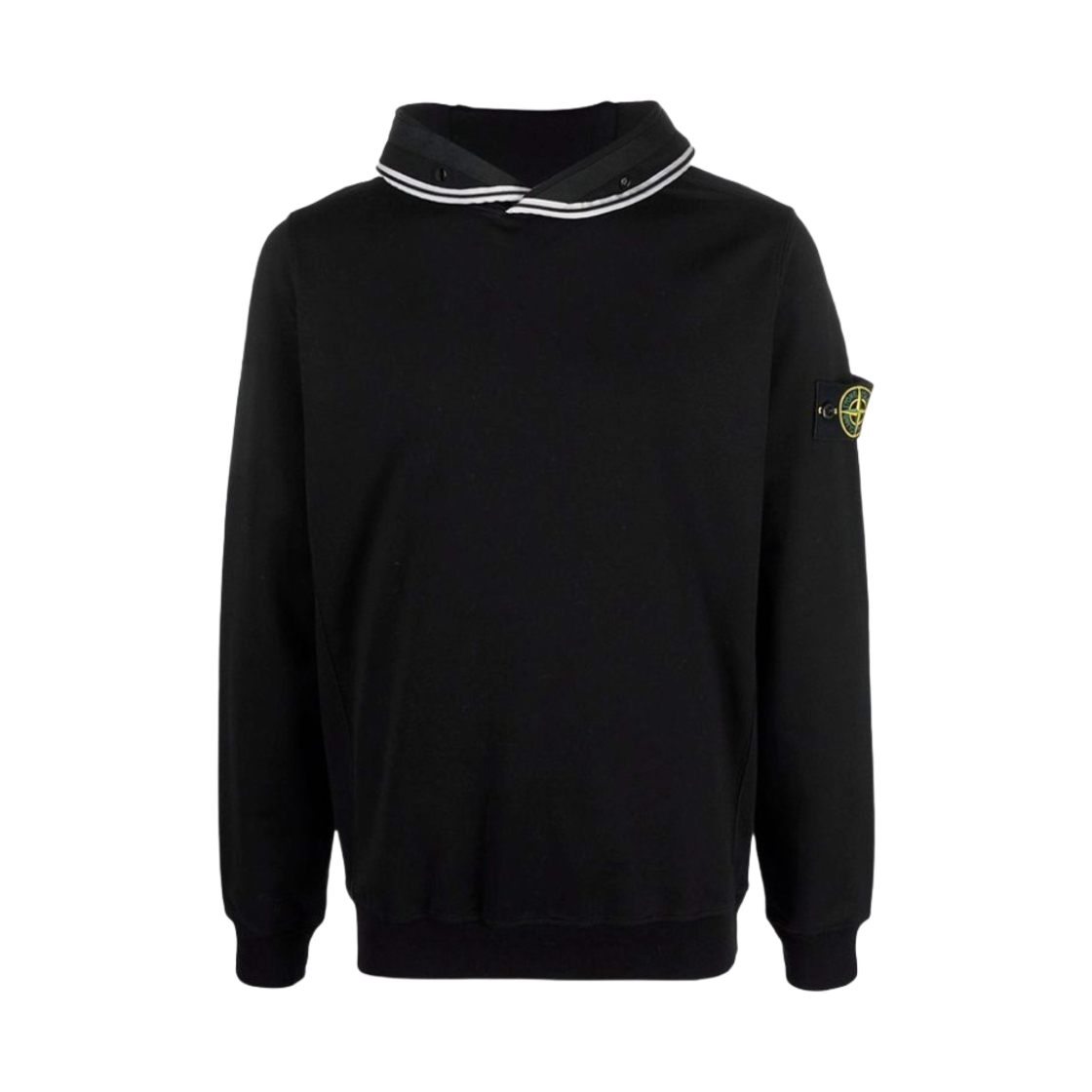 761562852-V0029 Stone Island 62852 Garment Dyed Cotton Stretch Fleece Hooded Sweatshirt Black - 22SS