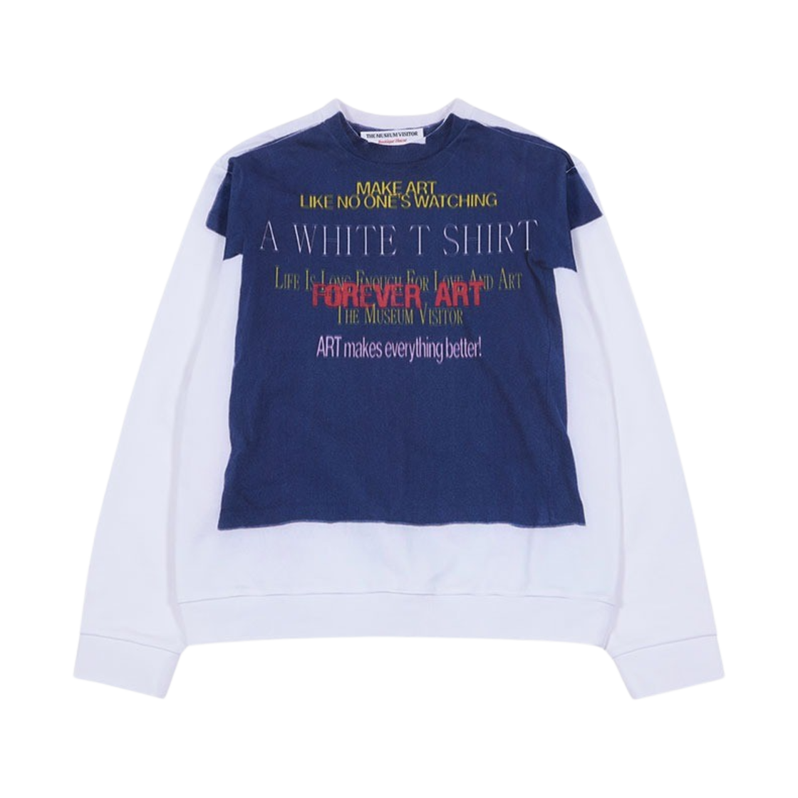더뮤지엄비지터 레터링 티셔츠 프린티드 스웻셔츠 화이트