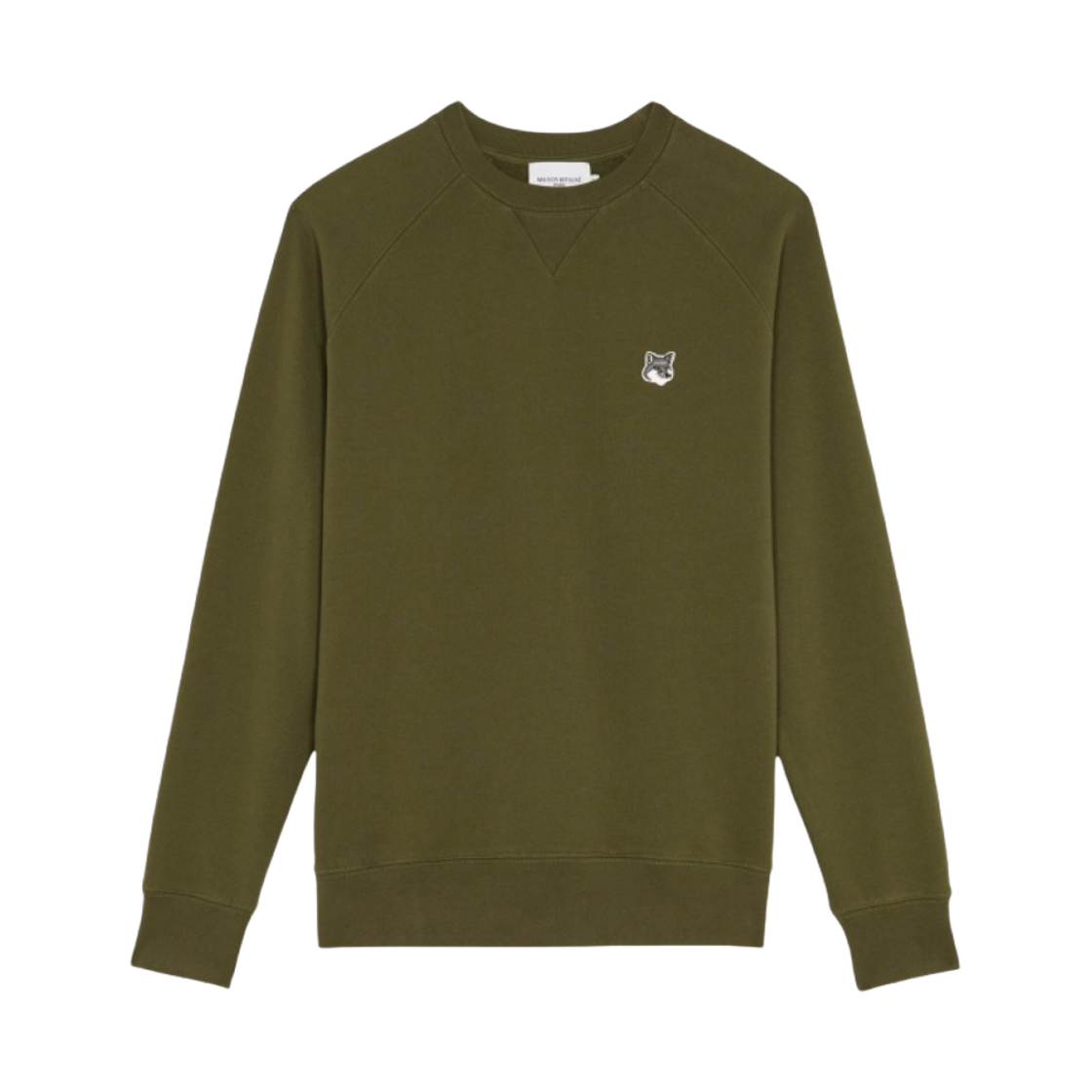 메종 키츠네 그레이 폭스 헤드 패치 클래식 스웨트셔츠 카키 그레이(Maison Kitsune Grey Fox Head Patch Classic Sweatshirt Khaki Grey) - 1