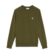 Maison Kitsune Grey Fox Head Patch Classic Sweatshirt Khaki Grey