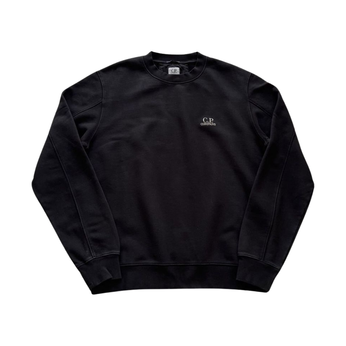 13CMSS008B006372G999 C.P. Company Embroidered Logo Sweatshirt Black - 22FW