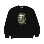 BAPE ABC Camo Ape Head Relaxed Fit Crewneck Sweatshirt Black