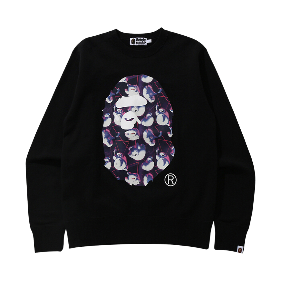 0ZXSWM31904XG BAPE x Ghostbusters Ape Head Crewneck Black