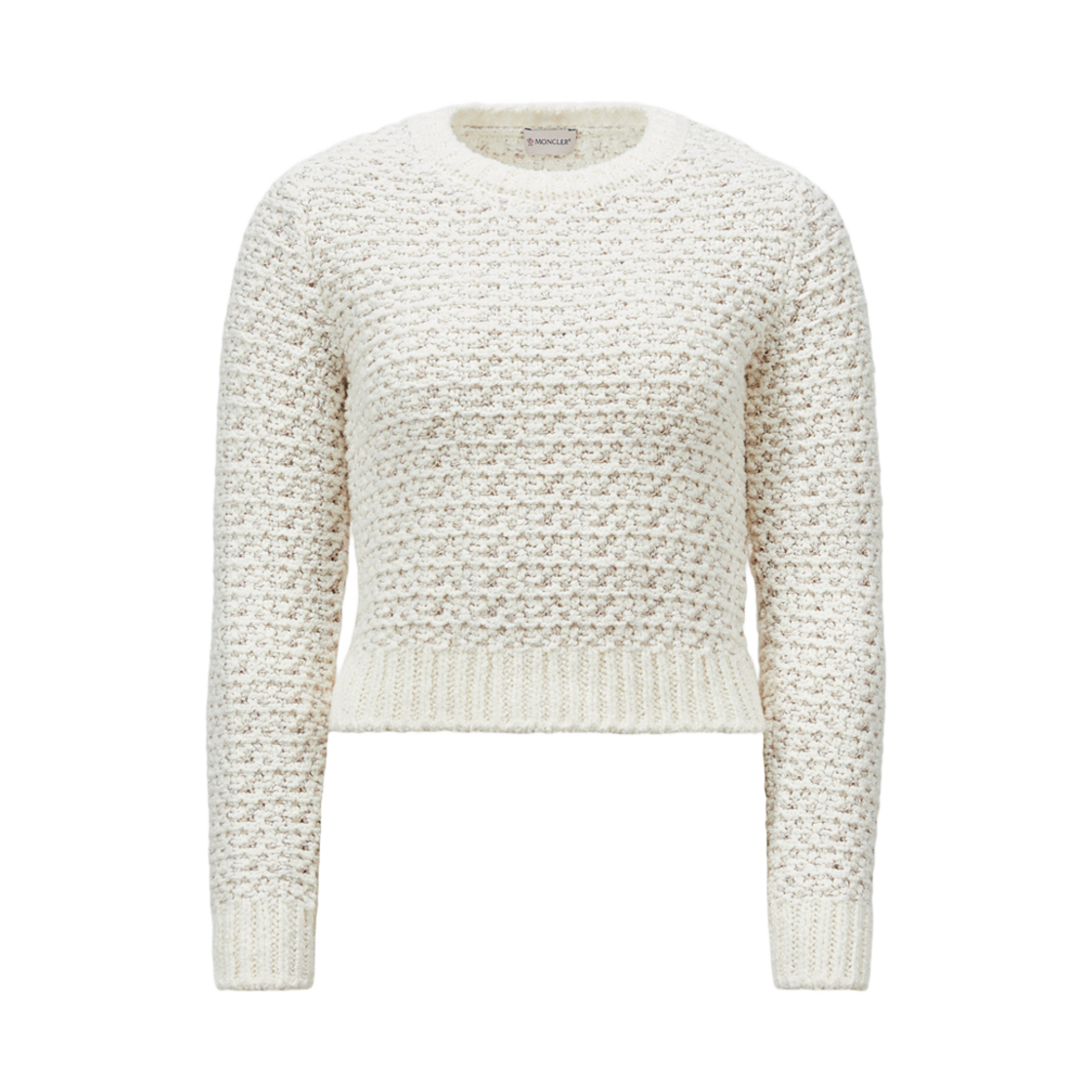 K1-093-9C00009-M6052-034 (W) Moncler Textured Cotton Jumper White - 25SS