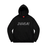 Supreme Script Hooded Sweatshirt Black - 23SS