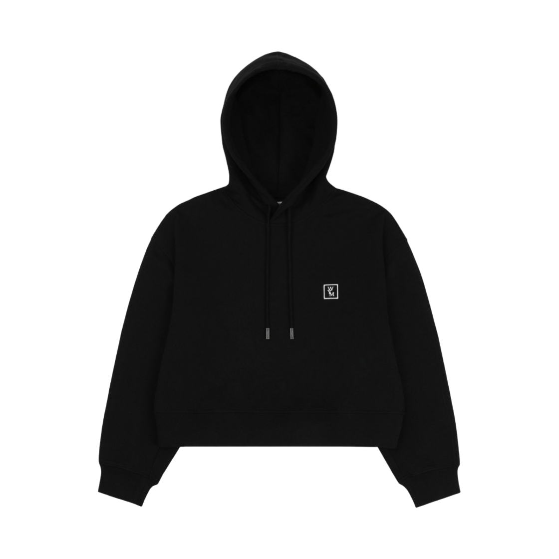 (W) 우영미 코튼 백로고 크롭 후드 블랙 - 22FW((W) Wooyoungmi Cotton Back Logo Cropped Hoodie Black - 22FW) - 2