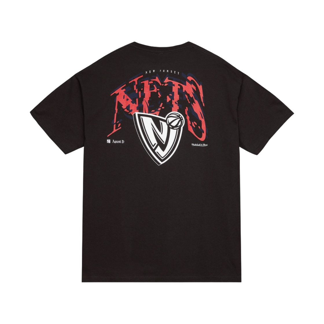 미첼앤네스 x 슈가 글리치 티셔츠 뉴저지 네츠 블랙(Mitchell & Ness x Suga Glitch T-Shirt New Jersey Nets Black)