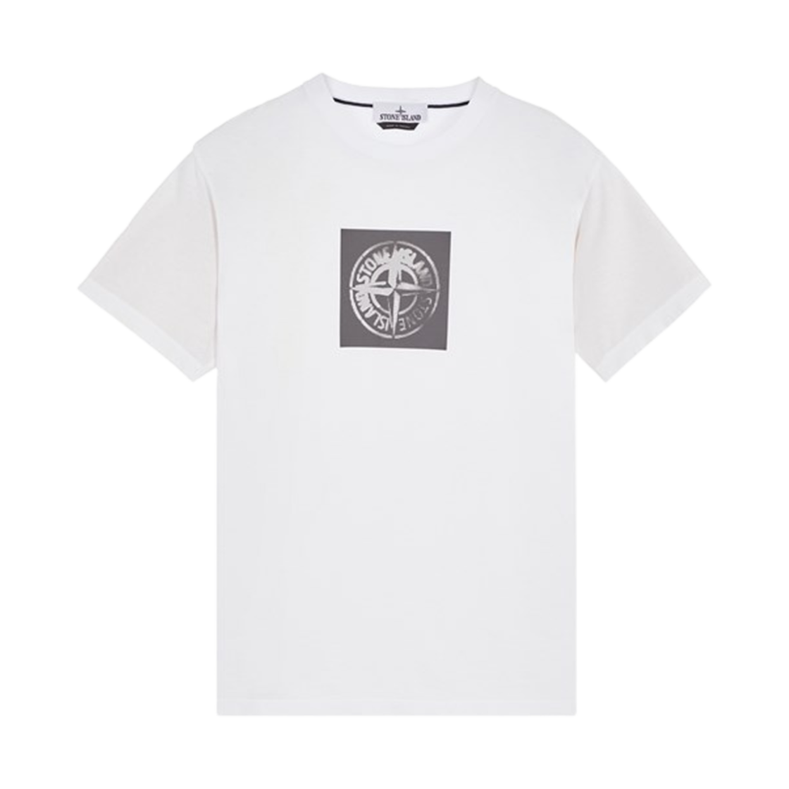 80152NS83-V0001 Stone Island 2NS83 Institutional One Print Short Sleeve Cotton T-Shirt White - 24SS