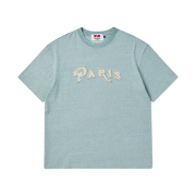 N ARCHIVE Pearl Logo Heavy Weight Garment Cotton T-Shirt Teal Blue