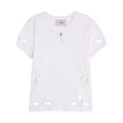 Coperni Petal Embroidered Slim Fit T Shirt White - 25SS