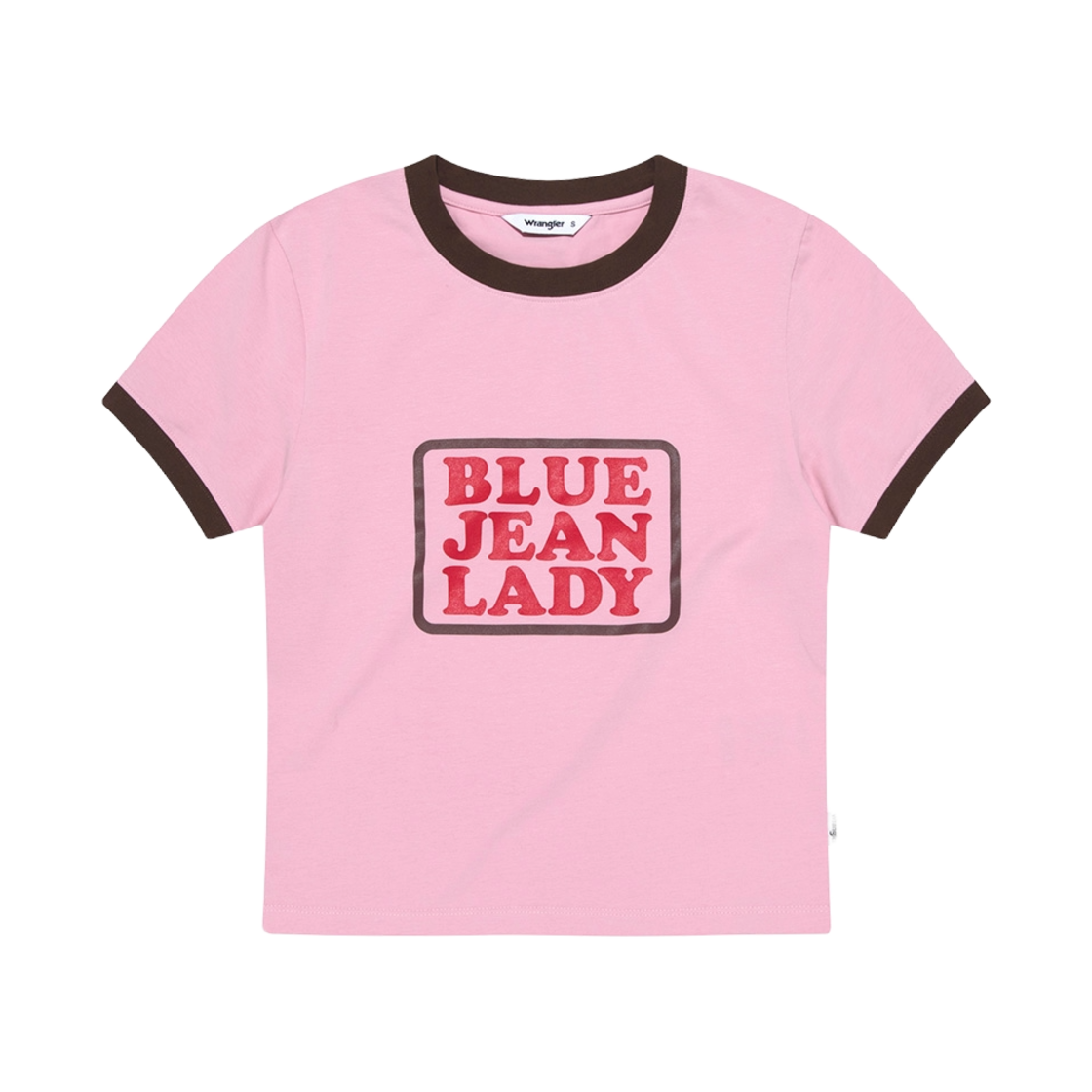 랭글러 (W) 블루진 링거 베이비 티셔츠 핑크(Wrangler (W) Blue Jean Ringer Baby T-shirt Pink)