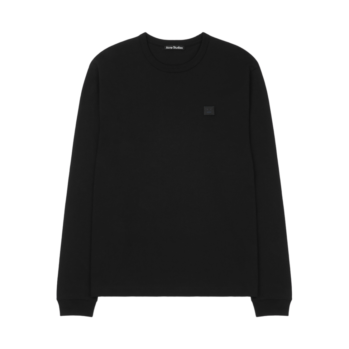 아크네 스튜디오 페이스 패치 롱슬리브 티셔츠 블랙(Acne Studios Face Patch Long Sleeve T-Shirt Black) - 1