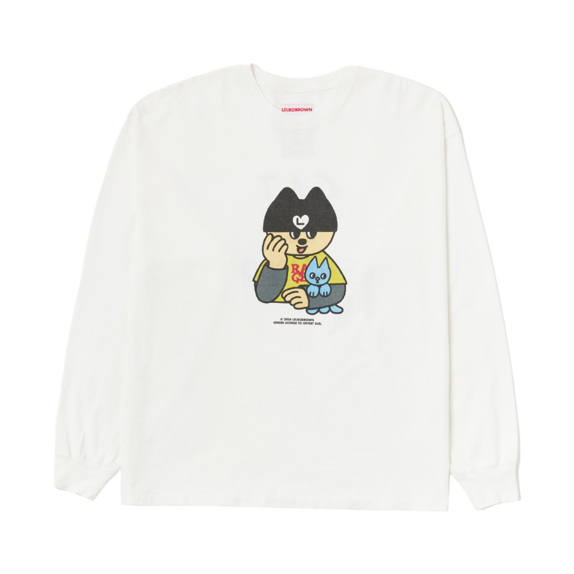 렐보브라운 캣 이즈 사운드 드로잉 롱슬리브 아이보리(Lelbobrown Cat is Sound Drawing LS T-Shirt Ivory)