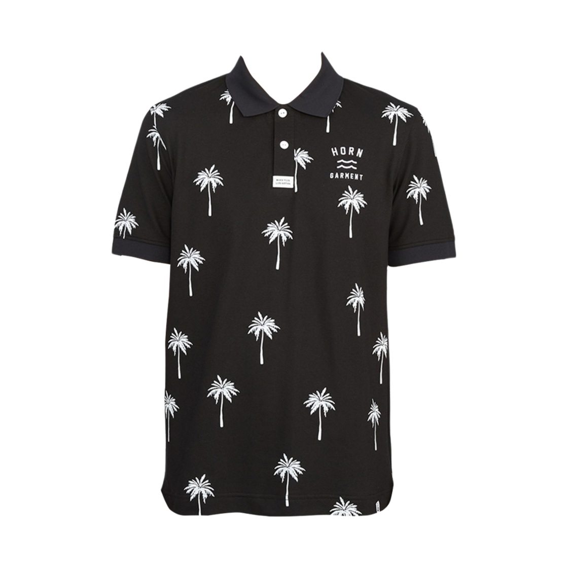 HCM-2A-AP18 Horn Garment Palm City Polo T-Shirt Black