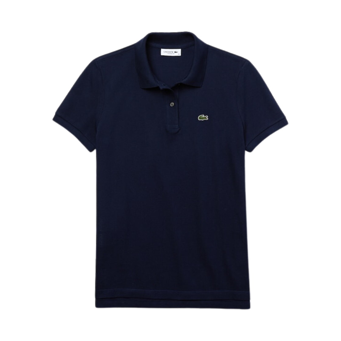 (W) 라코스테 투 버튼 레귤러 핏 폴로 셔츠 네이비 블루((W) Lacoste Two Button Regular Fit Polo Shirt Navy Blue) - 1