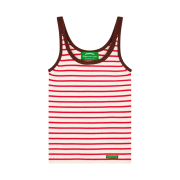 Green Butter Women Stripe Soda Sleeveless Knit Red
