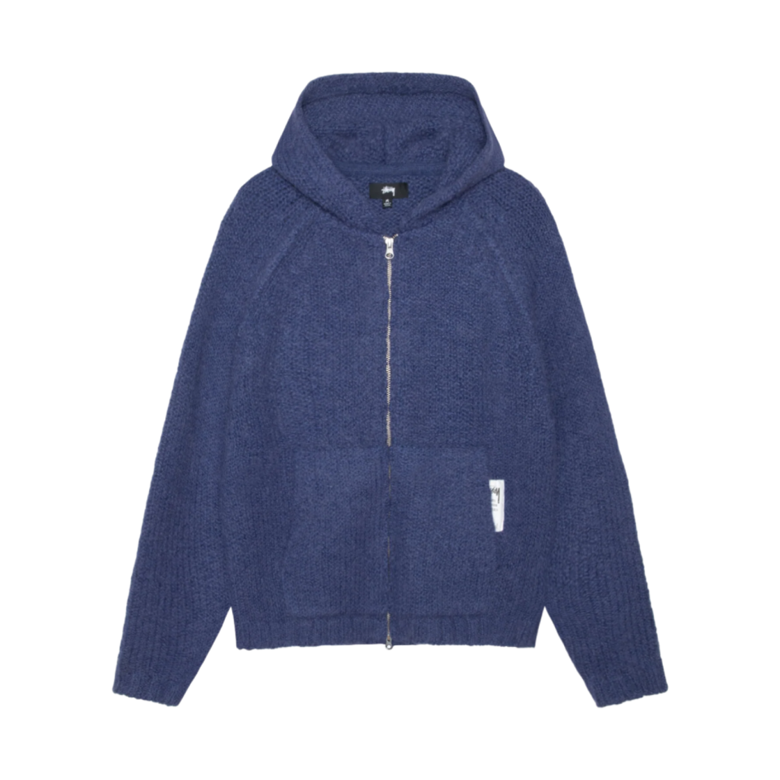 117200 Stussy Chunky Knit Zip Hoodie Blue