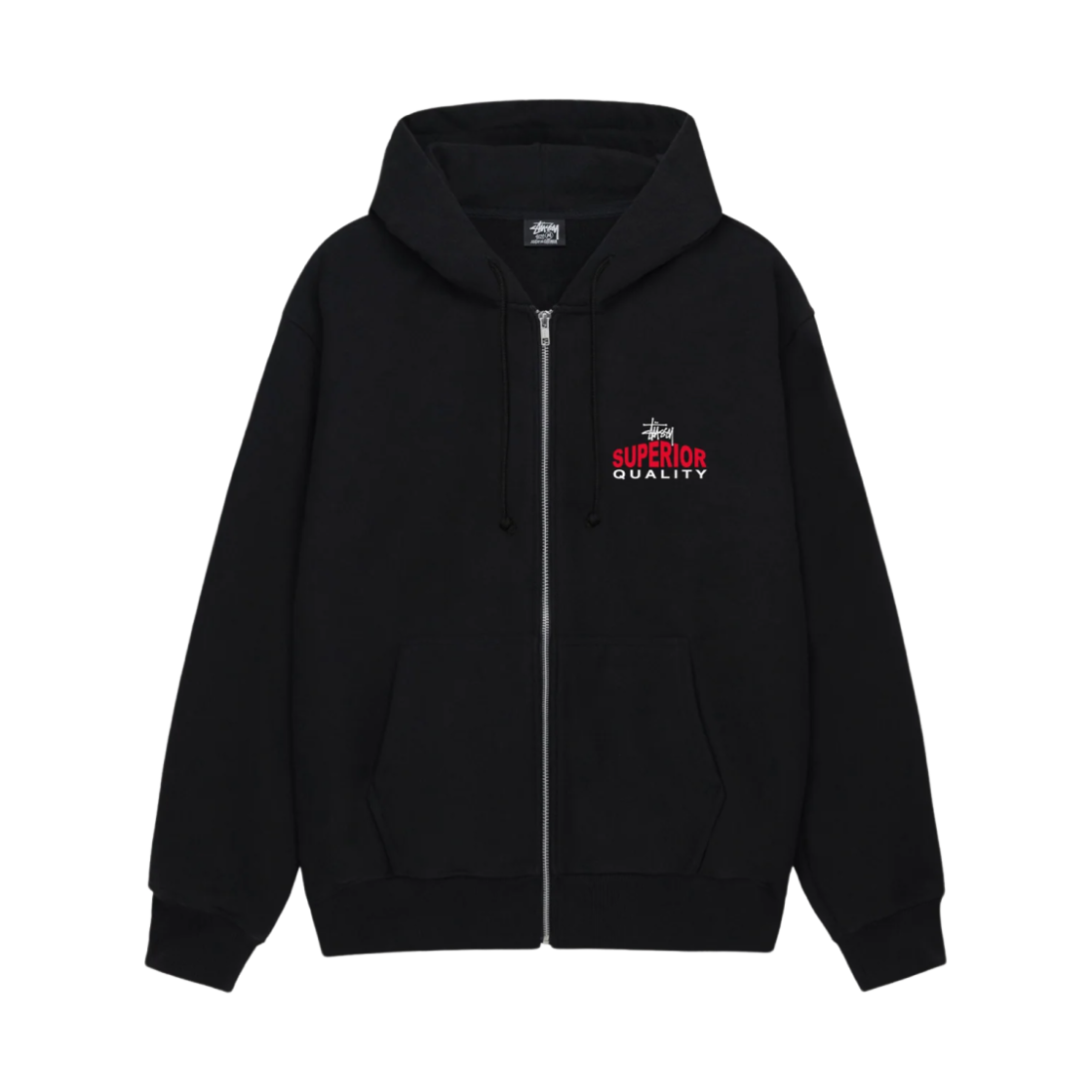 스투시 슈페리어 퀄리티 집 후디 블랙(Stussy Superior Quality Zip Hoodie Black) - 2
