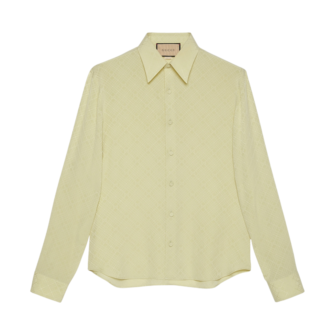 751054-ZADWP-3911 Gucci GG Silk Crêpe Shirt Pale Green