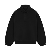 Essentials Long Sleeve Polo Jet Black - 24SS