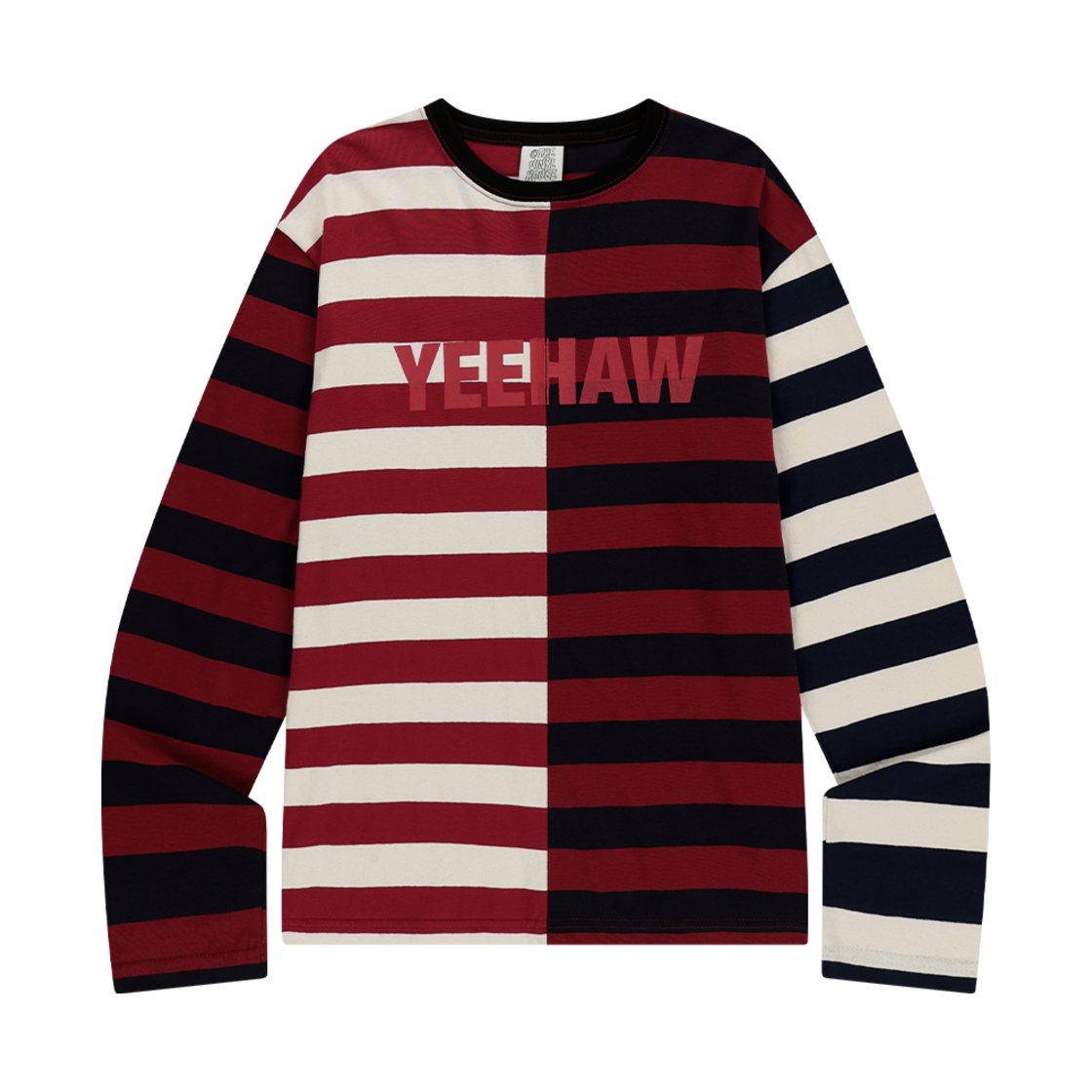 더바이닐하우스 페인팅 스트라이프 롱슬리브 티셔츠 레드