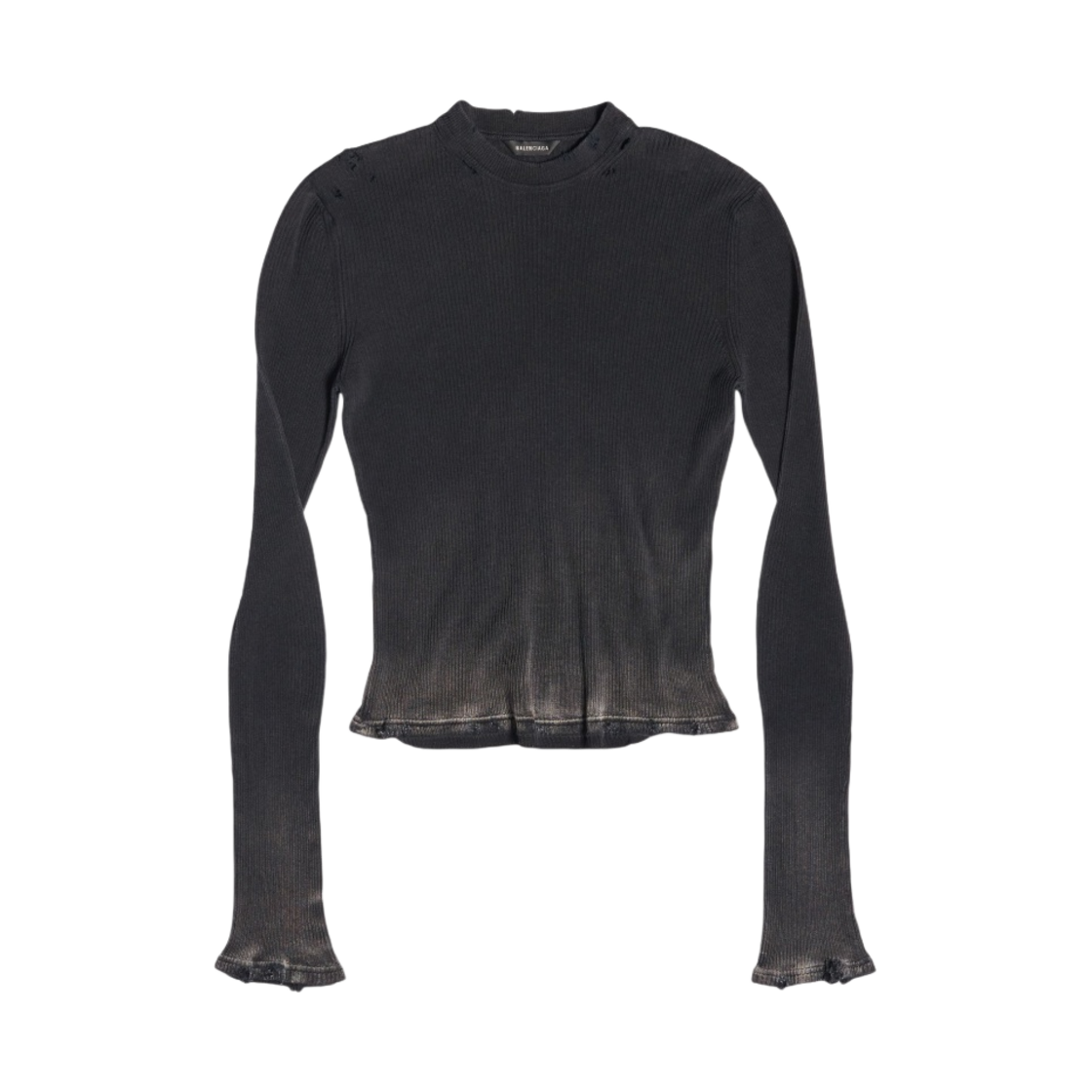 발렌시아가 롱 슬리브 탑 블랙 페이디드(Balenciaga Long Sleeve Top Black Faded) - 1
