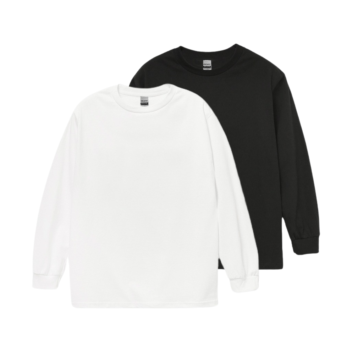 길단 헤비 울트라 코튼 롱슬리브 티셔츠 화이트 블랙 (2팩)