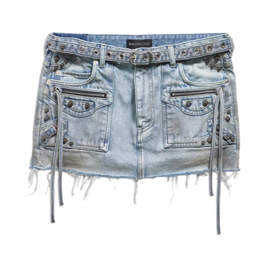 (W) Balenciaga Cagole Mini Skirt Blue