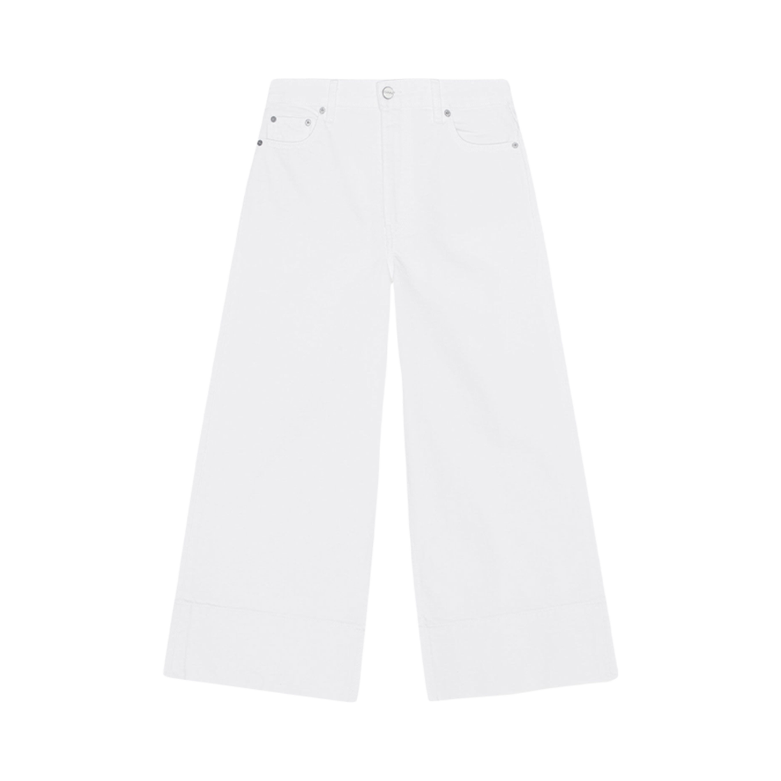 (W) 가니 데님 크롭 진 브라이트 화이트((W) Ganni Denim Cropped Jeans Bright White) - 1