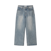 DIVEIN Loosed Wide Denim Pants Washed Blue