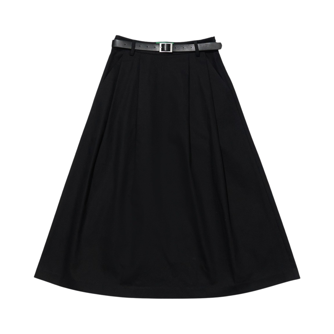 그린 버터 우먼 코튼 핀턱 롱 스커트 블랙