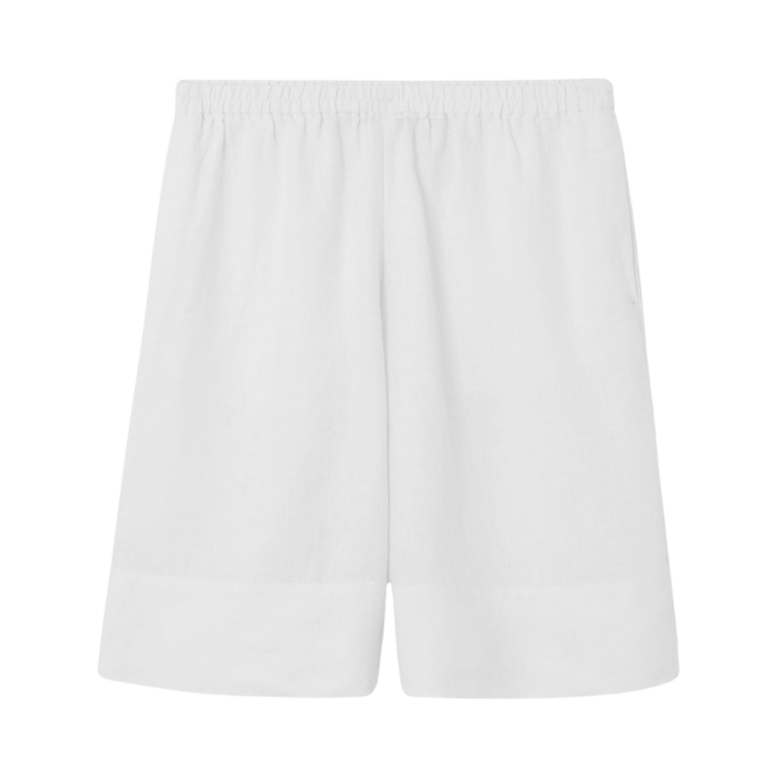 (W) 코스 엘라스틱 리넨 쇼츠 화이트((W) COS Elasticated Linen Shorts White)