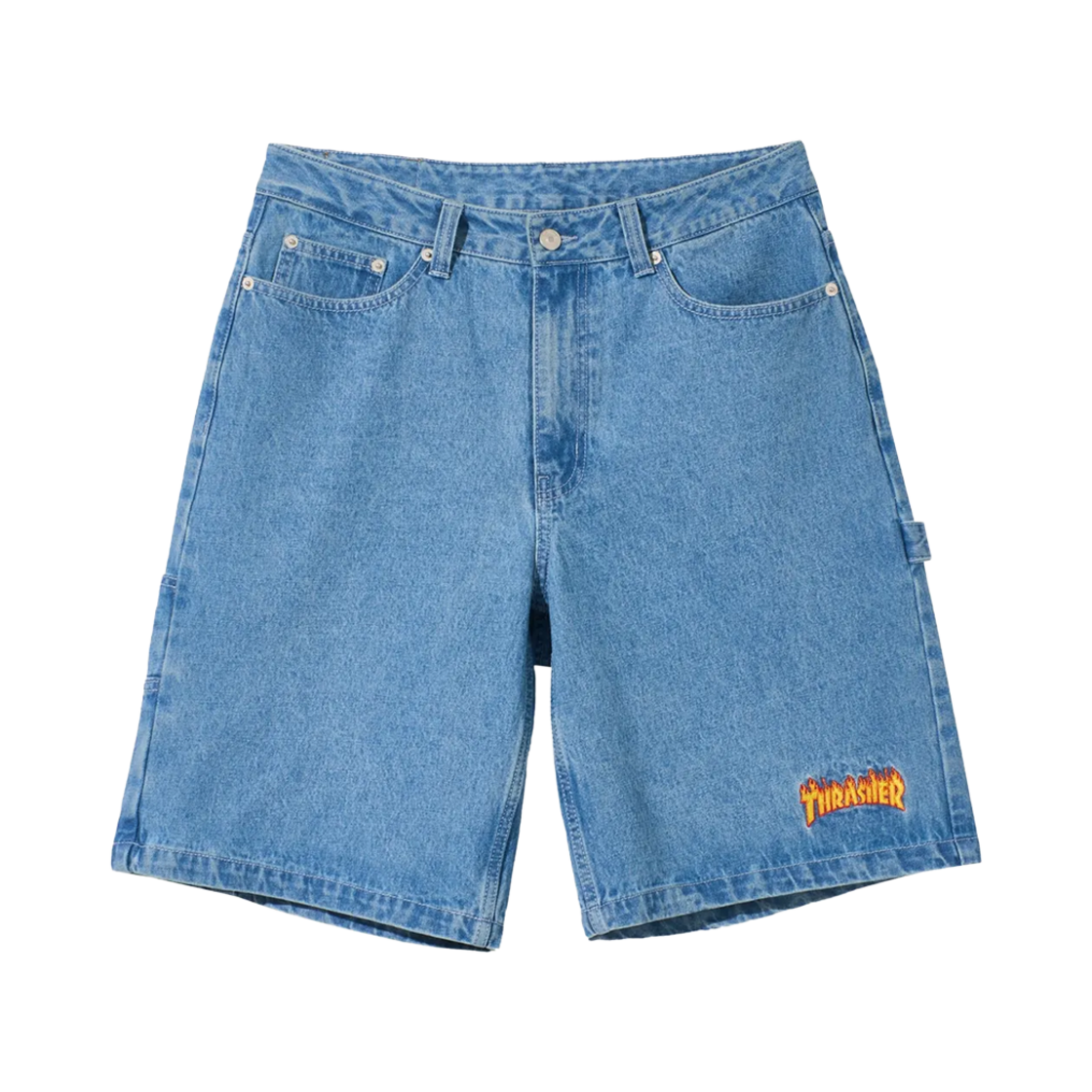 트레셔 플레임 로고 데님 카펜터 팬츠 라이트 블루(THRASHER Flame Logo Denim Carpenter Pants Light Blue)