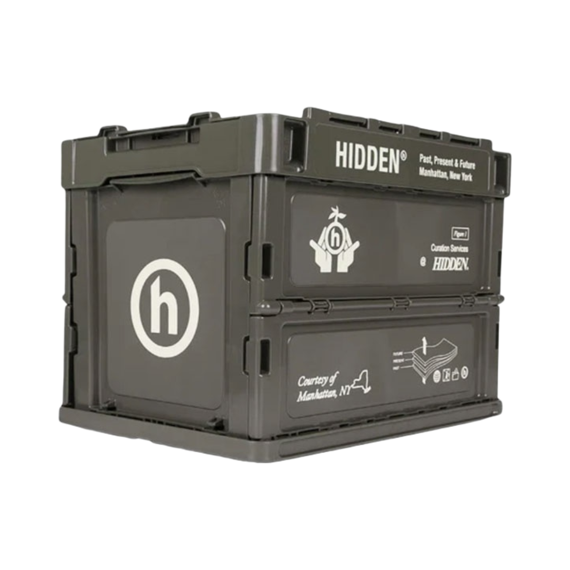 히든 NY 스택에이블 미니 크레이트 올리브(Hidden NY Stackable Mini Crate Olive)
