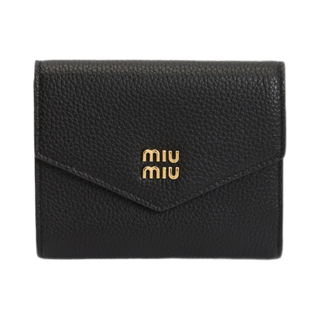 5MH040-ADT7-F0002 Miu Miu Metal Logo Wallet Black