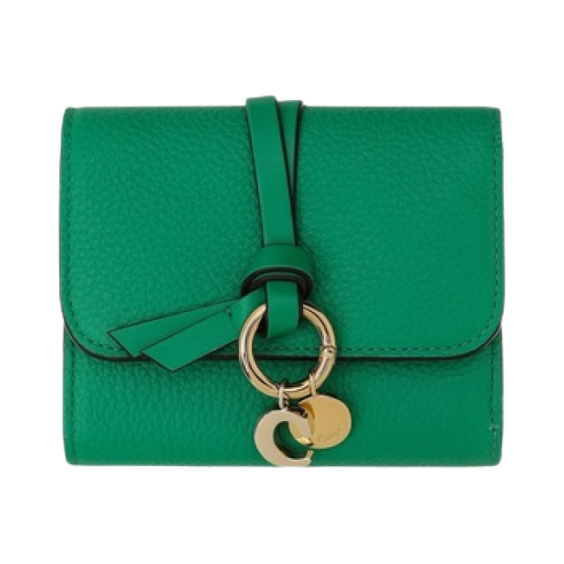 끌로에 알파벳 그레인드 샤이니 카프스킨 플랩 지갑 팝 그린(Chloe Alphabet Grained Shiny Calfskin Flap Wallet Pop Green) - 1