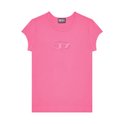 (W) Diesel T-Angie Peekaboo Logo T-Shirt Pink