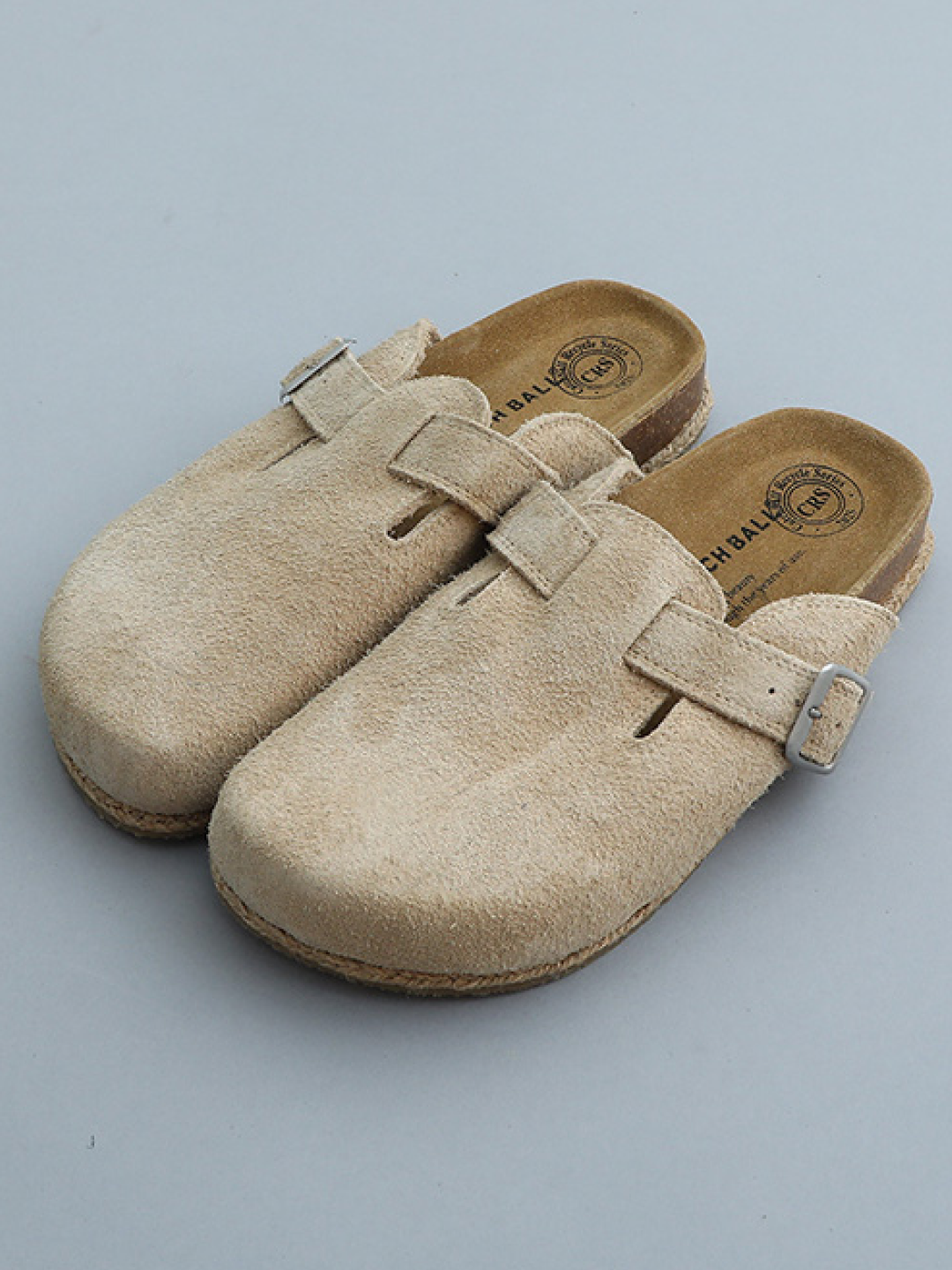Birkenstock Boston Soft Footbed Taupe - Regular, Birkenstock Boston Soft Footbed Suede Leather Faded Khaki - Regular 착용 스타일 - 5