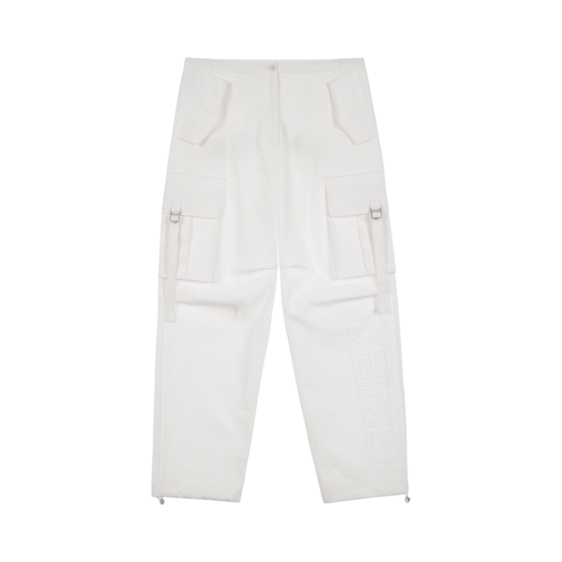 - (W) Deinet Wide Pocket Cargo Trouser Pants in White