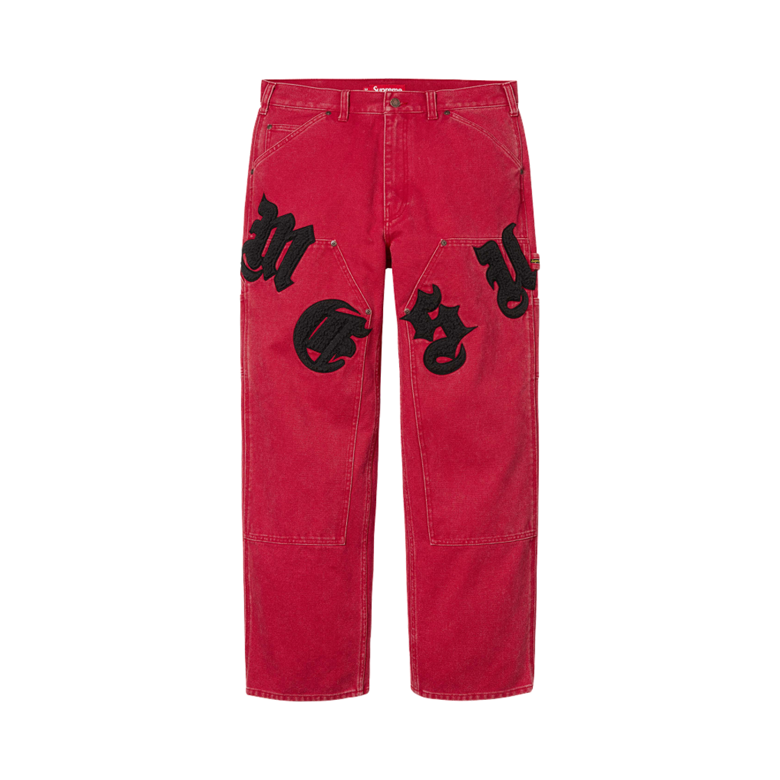 슈프림 올드 잉글리쉬 캔버스 더블 니 페인터 팬츠 레드 - 25SS